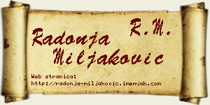 Radonja Miljaković vizit kartica